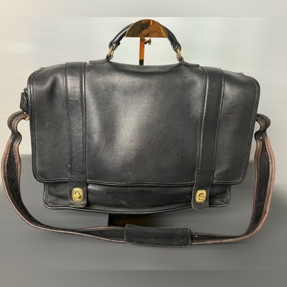 Coach Vintage Leather Essex Briefcase Messenger Bag Unisex - Picture 2 of 10